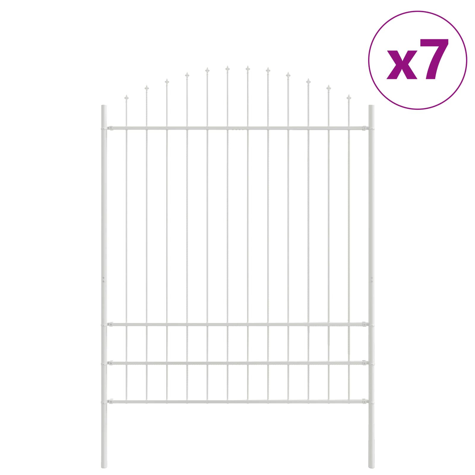 Vrtna Ograda 7 pcs Bijelo 170 x 225 cm Čelik s prahom premazan