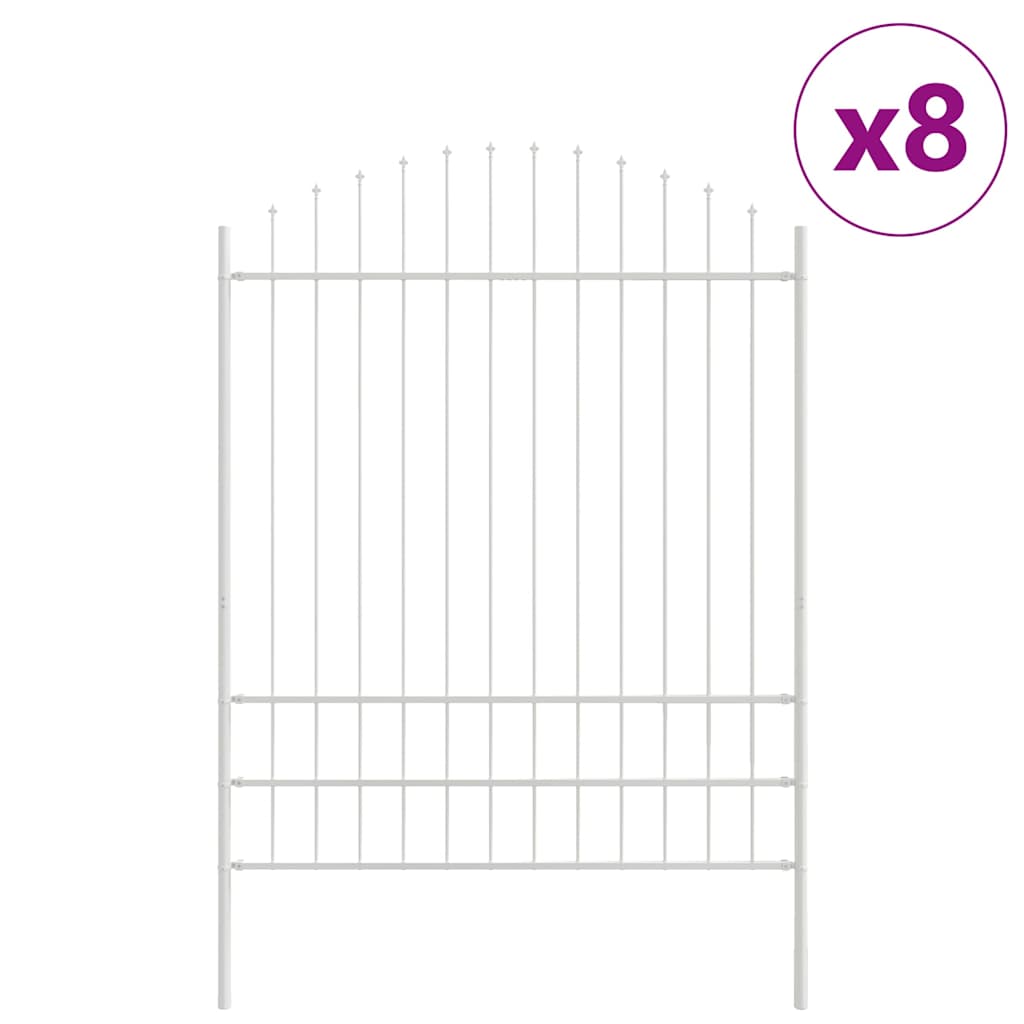 Vrtna Ograda 8 pcs Bijelo 170 x 225 cm Čelik s prahom premazan