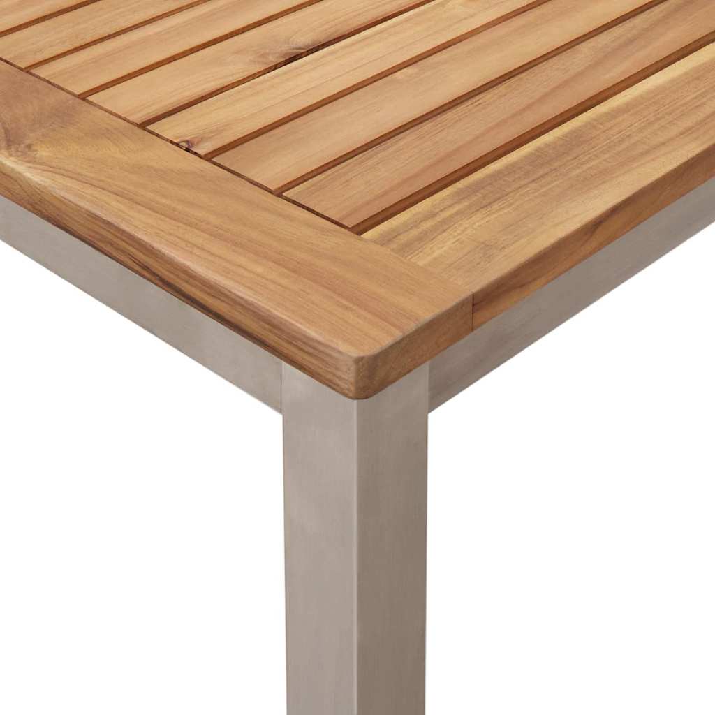 Vrtni set za objed 7 pcs Masivni teak drvo i nehrđajući čelik