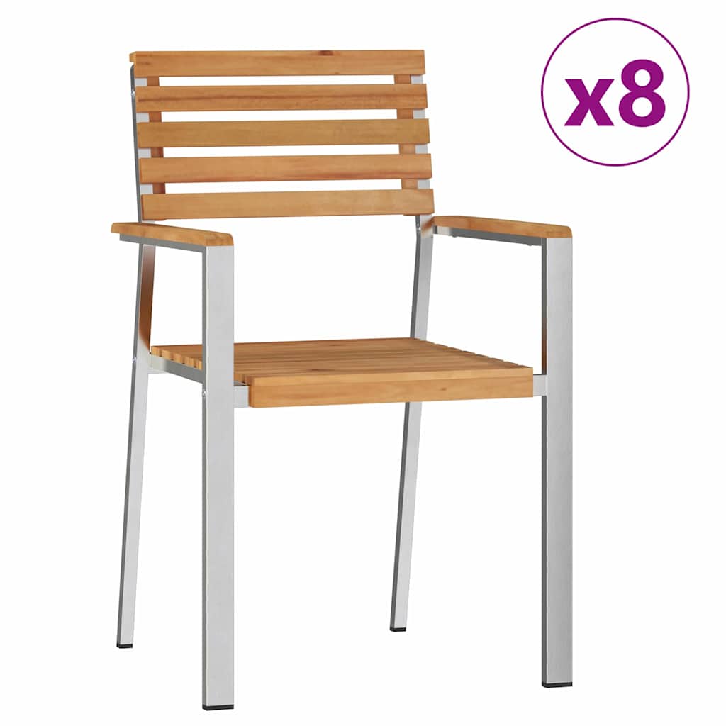 Vrtni set za objed 9 pcs Smeđa Čvrsto teak drvo