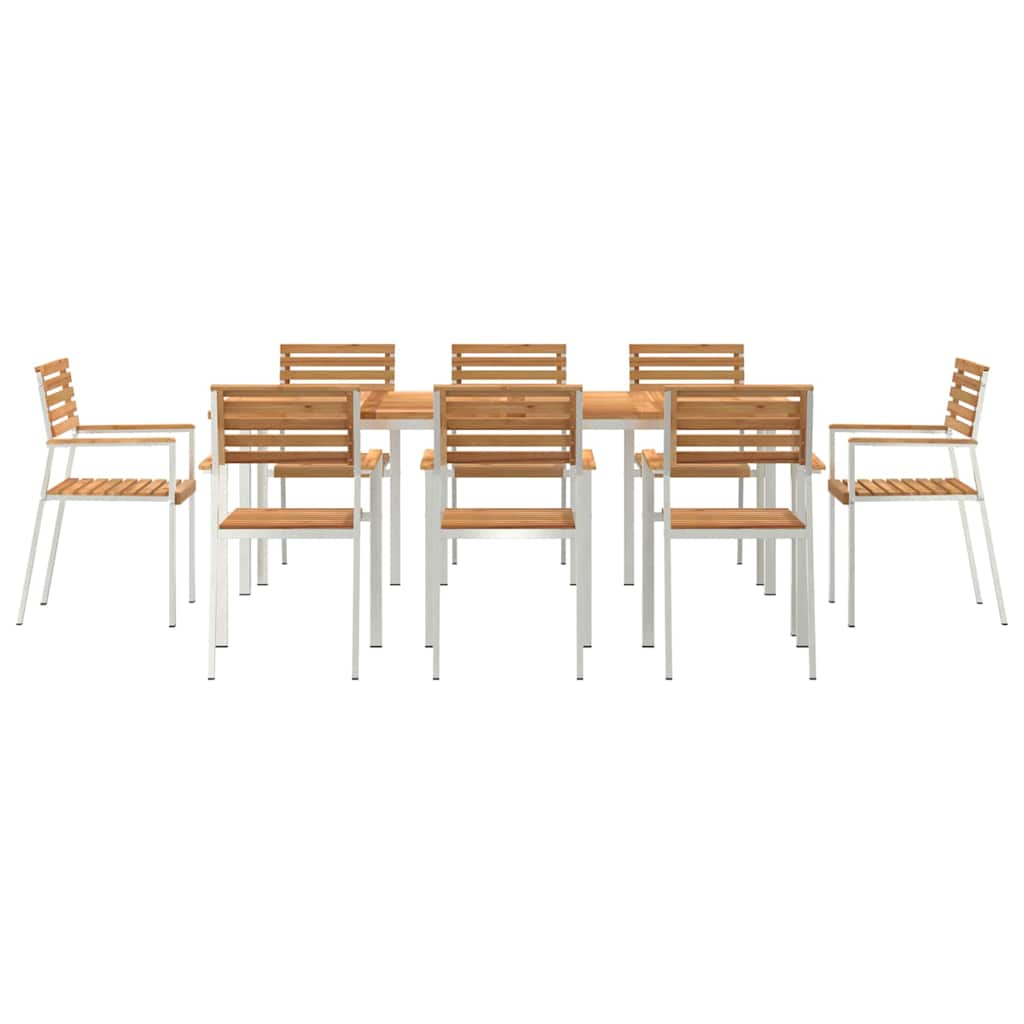 Vrtni set za objed 9 pcs Smeđa Čvrsto teak drvo