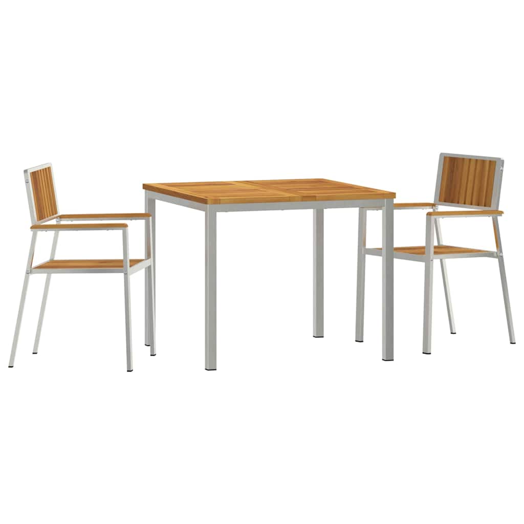 Vanjski set za objedovanje 3 pcs Smeđa Čvrsto drvo akacije