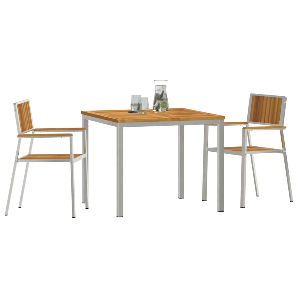 Vanjski set za objedovanje 3 pcs Smeđa Čvrsto drvo akacije
