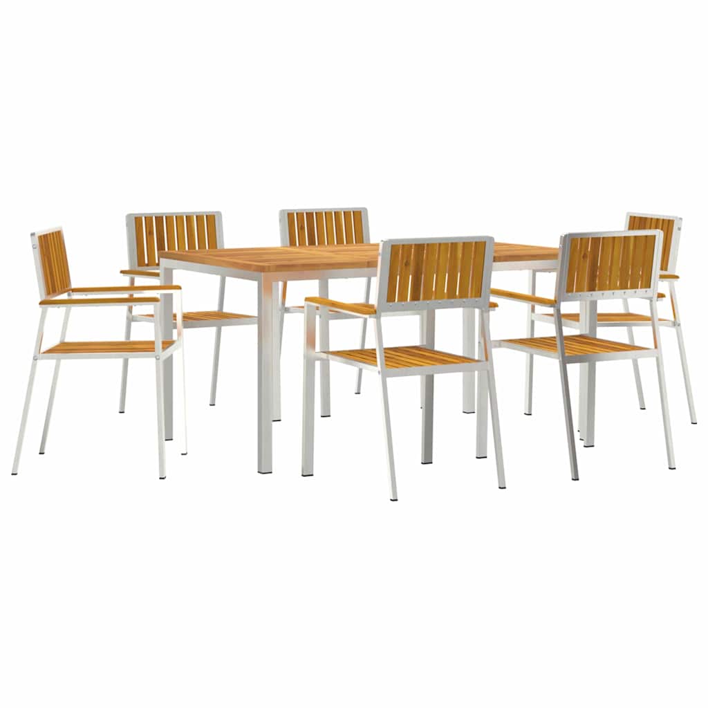 Vanjski set za objedovanje 7 pcs Smeđa Čvrsto drvo akacije