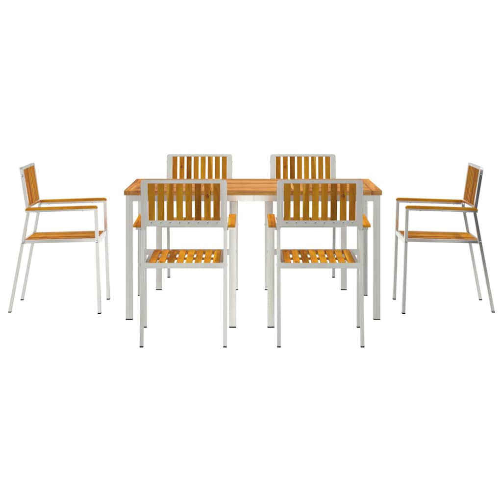 Vanjski set za objedovanje 7 pcs Smeđa Čvrsto drvo akacije