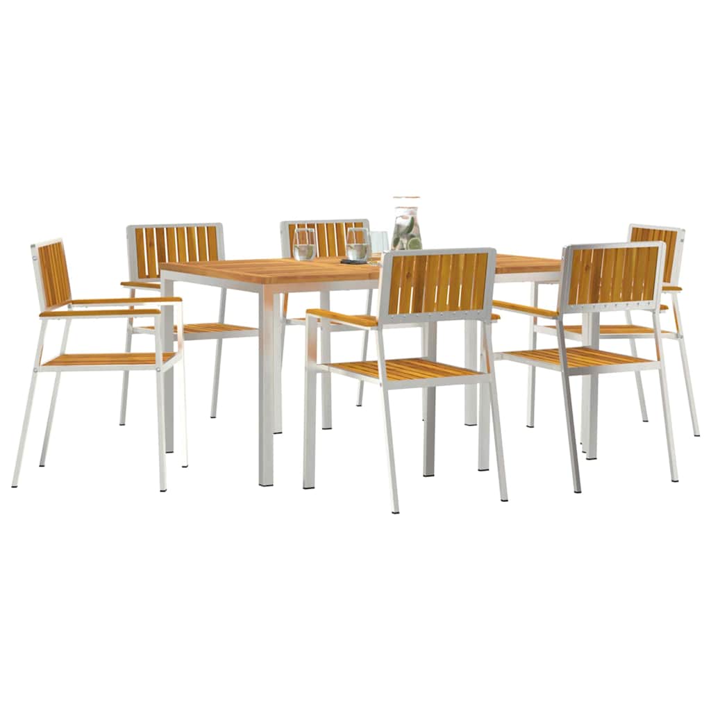 Vanjski set za objedovanje 7 pcs Smeđa Čvrsto drvo akacije