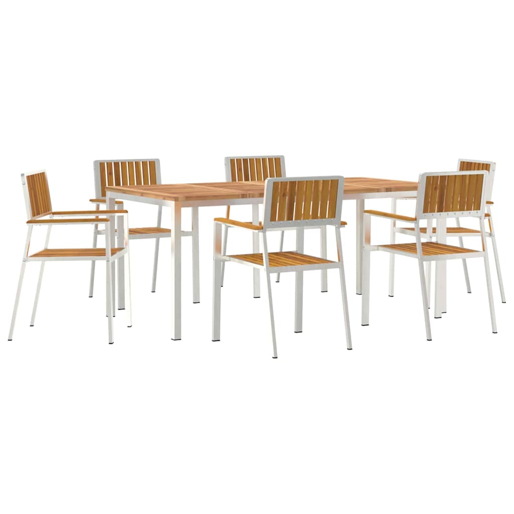 Vanjski set za objedovanje 7 pcs Smeđa Čvrsto drvo akacije