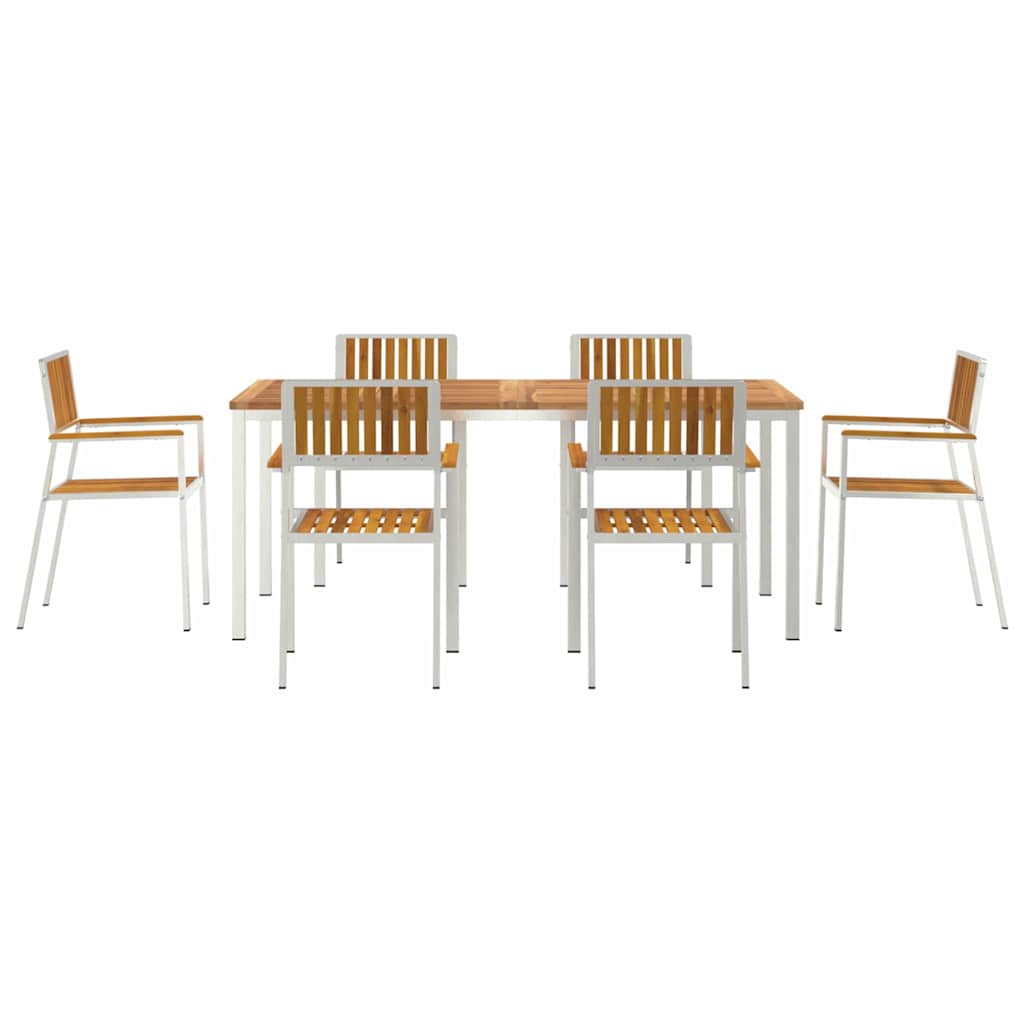 Vanjski set za objedovanje 7 pcs Smeđa Čvrsto drvo akacije