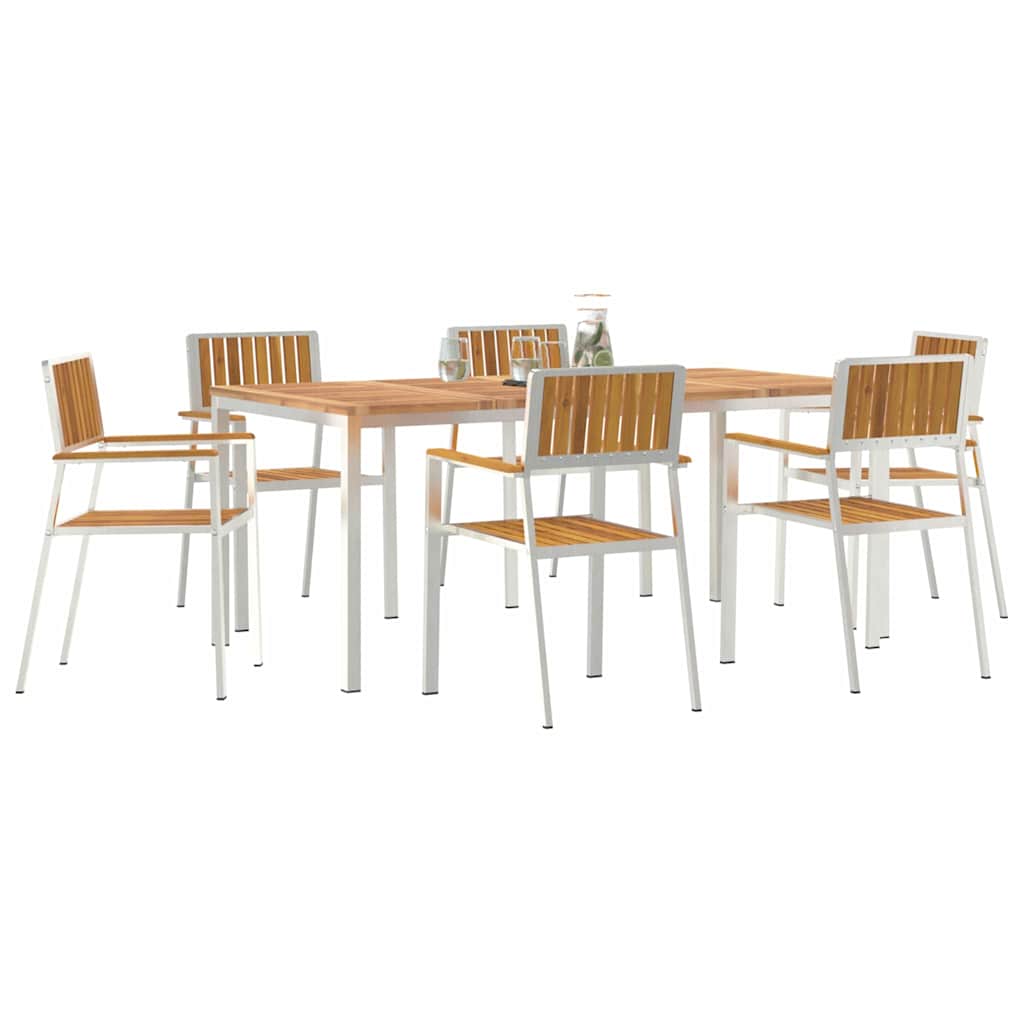 Vanjski set za objedovanje 7 pcs Smeđa Čvrsto drvo akacije