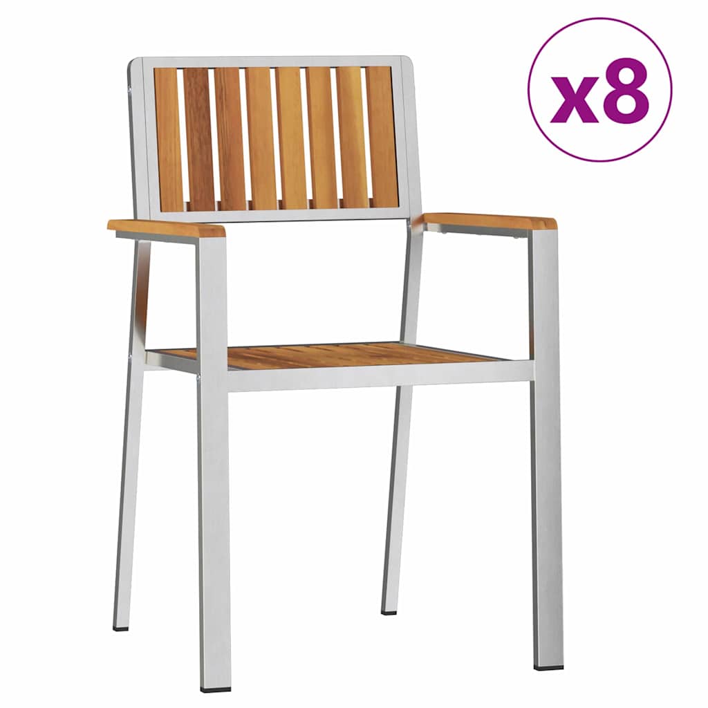 Vanjski set za objedovanje 9 pcs Smeđa Čvrsto drvo akacije