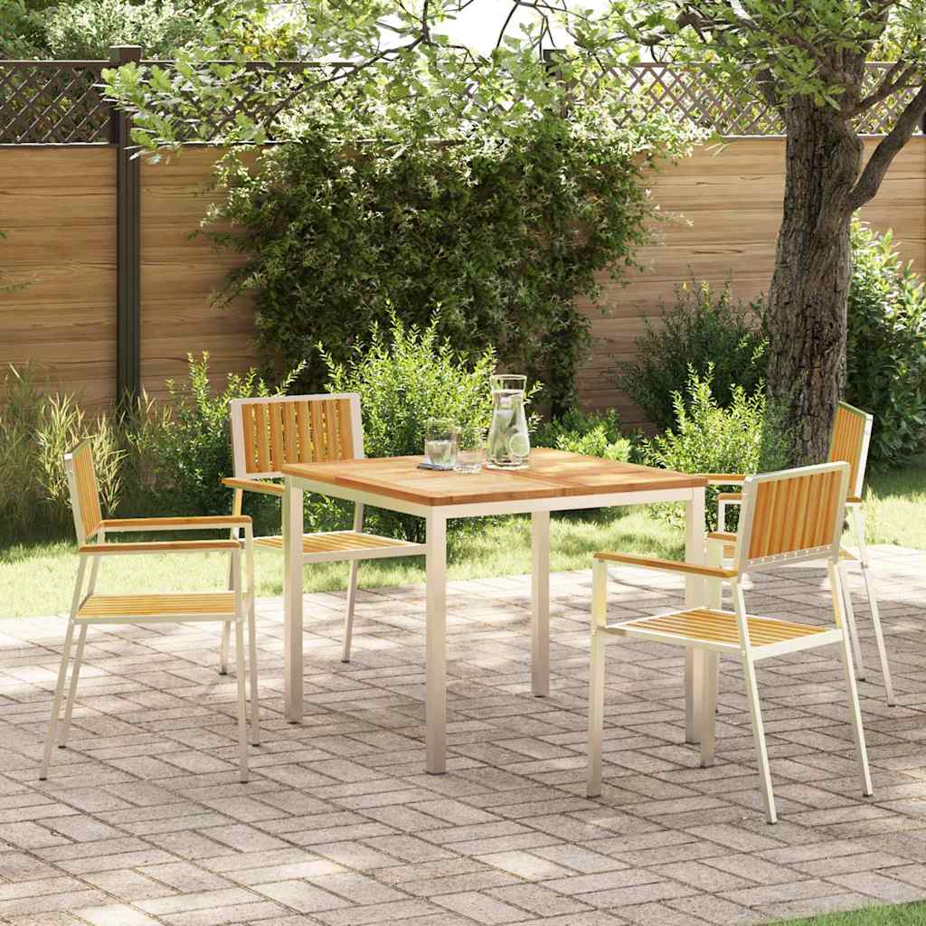 Vanjski set za objedovanje 5 pcs Smeđa Čvrsto teak drvo