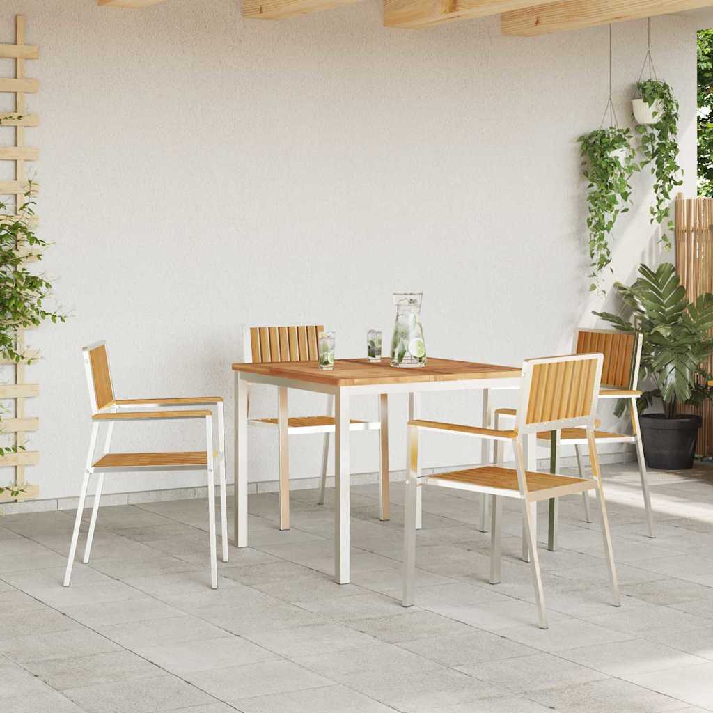 Vanjski set za objedovanje 5 pcs Smeđa Čvrsto teak drvo