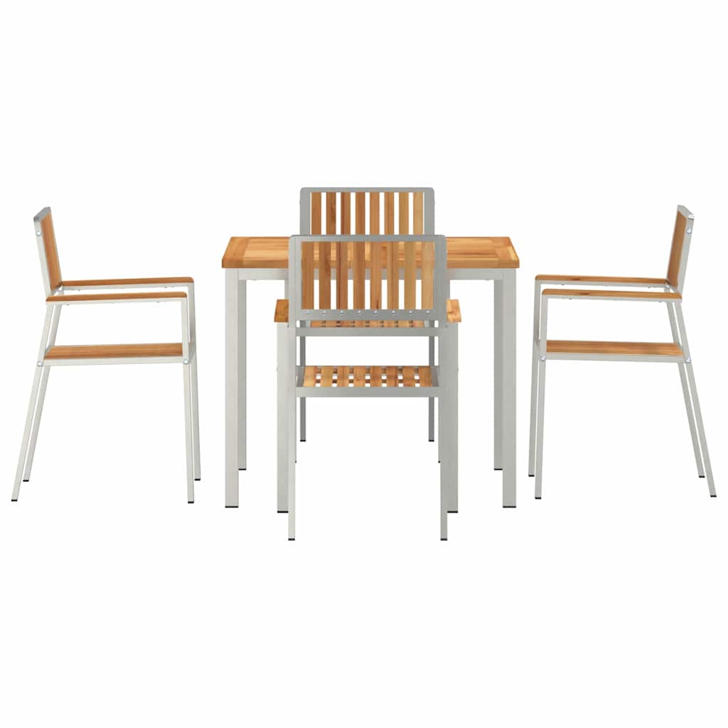 Vanjski set za objedovanje 5 pcs Smeđa Čvrsto teak drvo