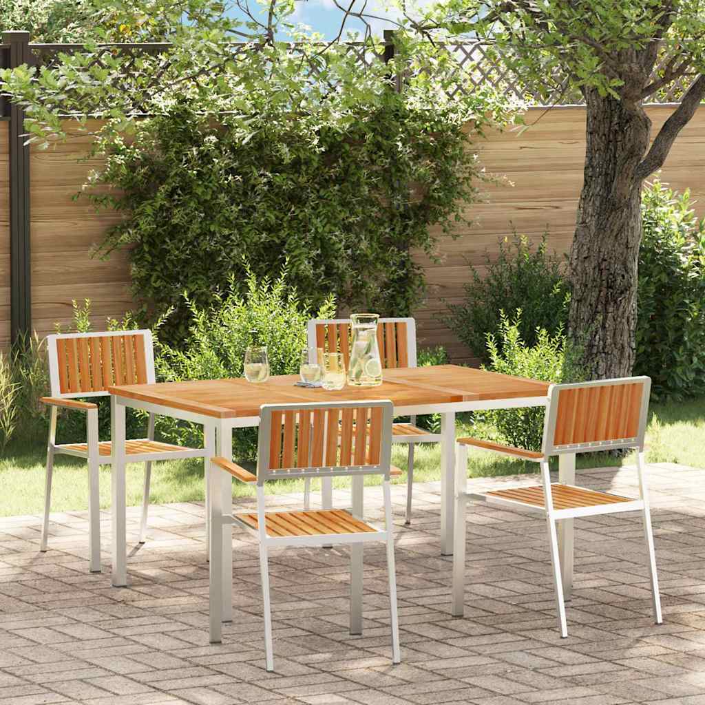 Vanjski set za objedovanje 5 pcs Smeđa Čvrsto teak drvo