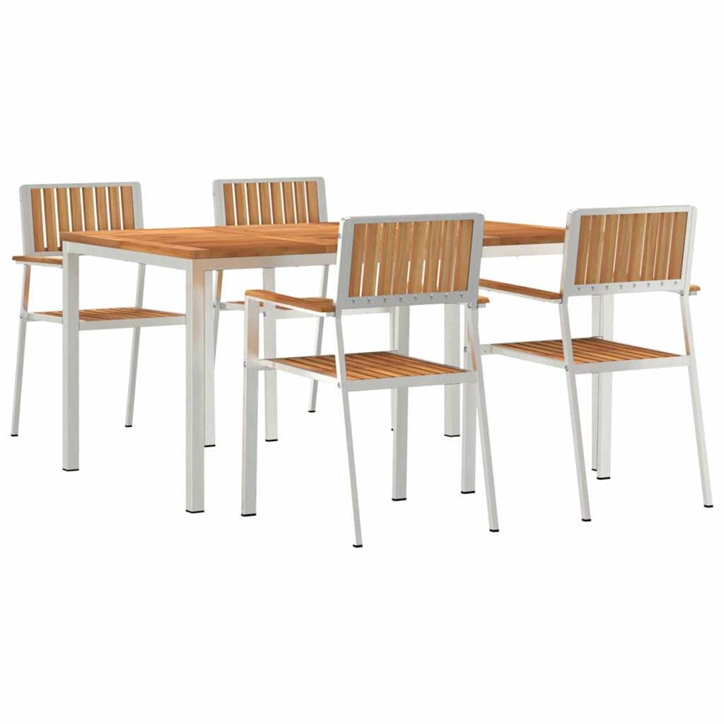 Vanjski set za objedovanje 5 pcs Smeđa Čvrsto teak drvo