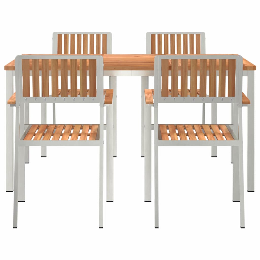 Vanjski set za objedovanje 5 pcs Smeđa Čvrsto teak drvo