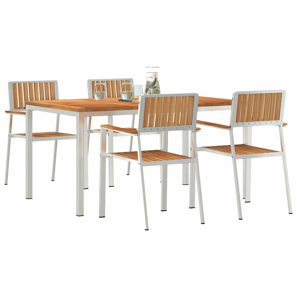 Vanjski set za objedovanje 5 pcs Smeđa Čvrsto teak drvo