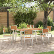 Vanjski set za objedovanje 7 pcs Smeđa Čvrsto teak drvo
