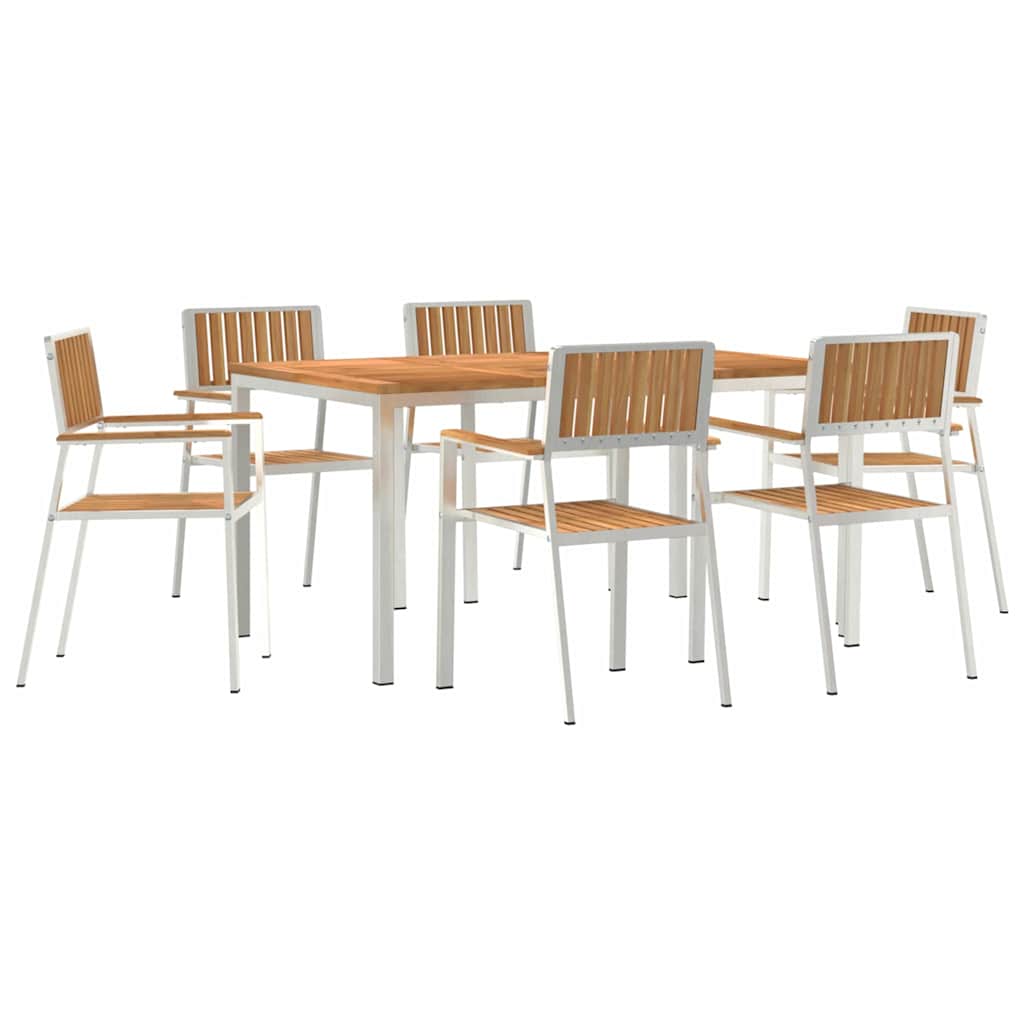 Vanjski set za objedovanje 7 pcs Smeđa Čvrsto teak drvo
