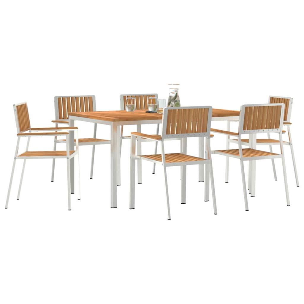 Vanjski set za objedovanje 7 pcs Smeđa Čvrsto teak drvo