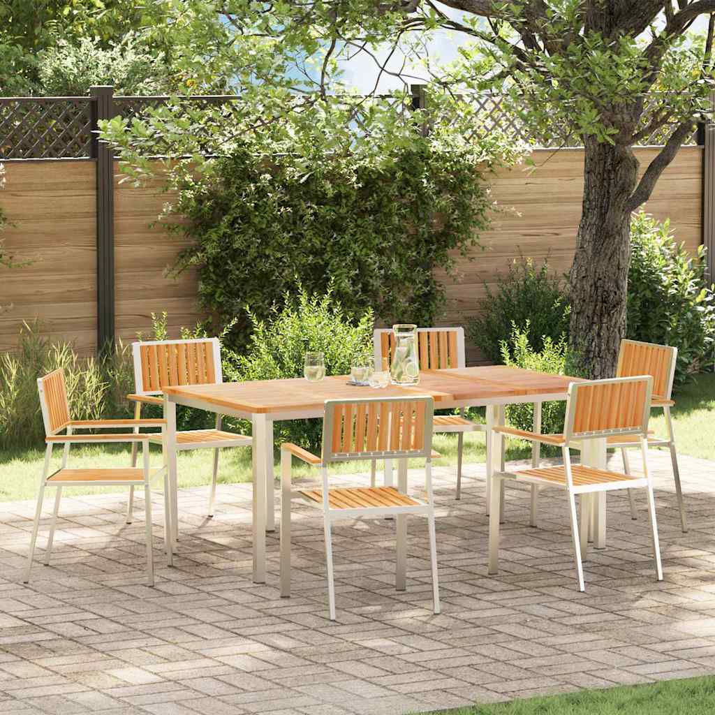 Vanjski set za objedovanje 7 pcs Smeđa Čvrsto teak drvo
