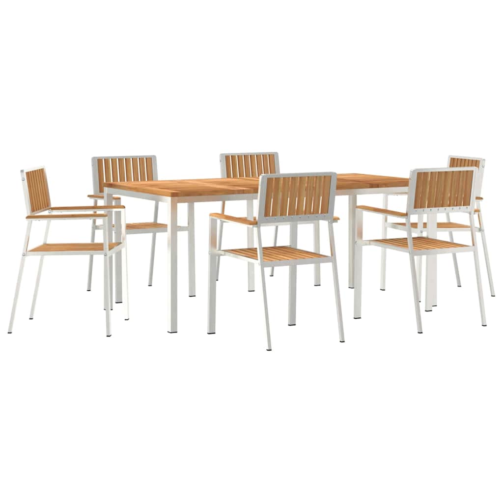 Vanjski set za objedovanje 7 pcs Smeđa Čvrsto teak drvo