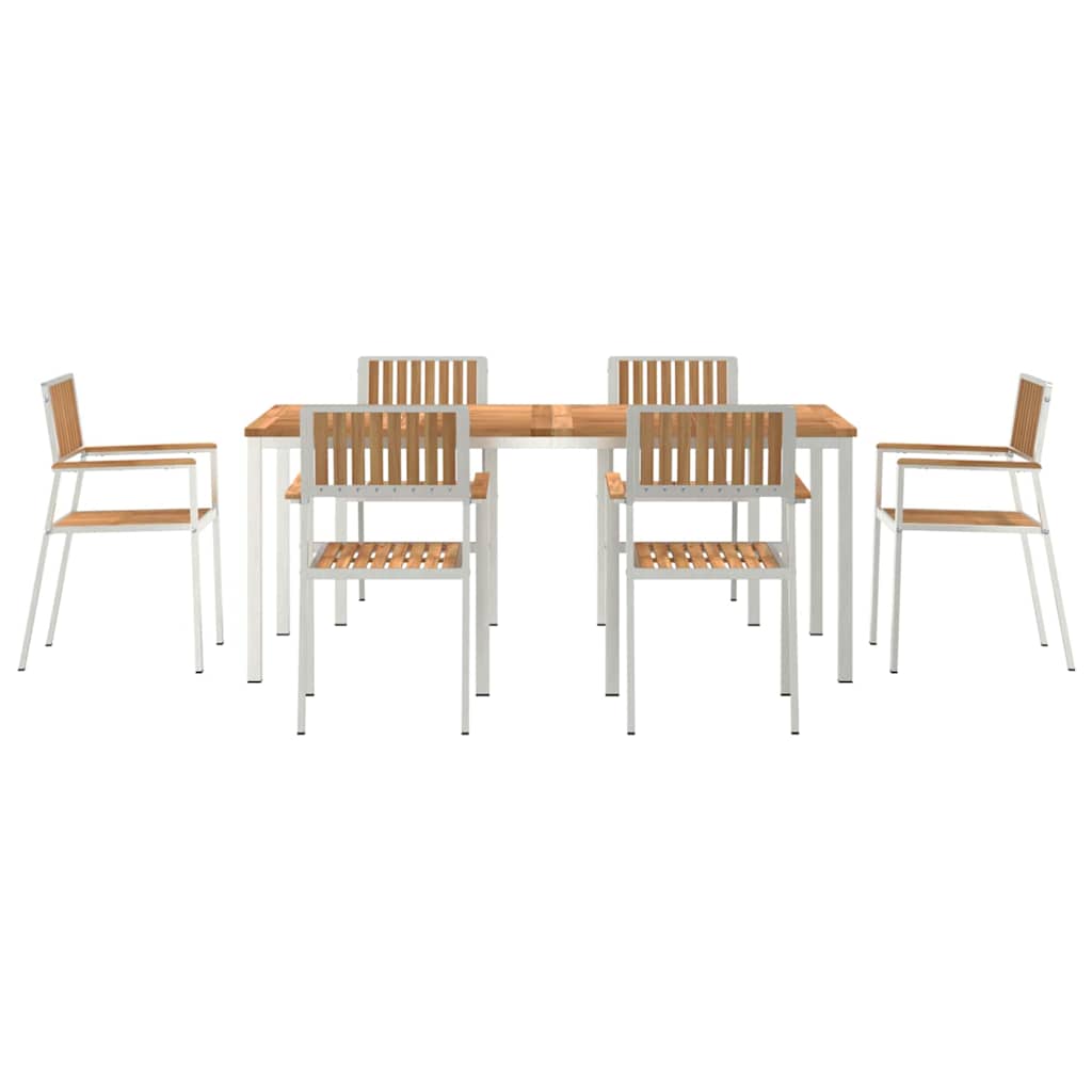 Vanjski set za objedovanje 7 pcs Smeđa Čvrsto teak drvo