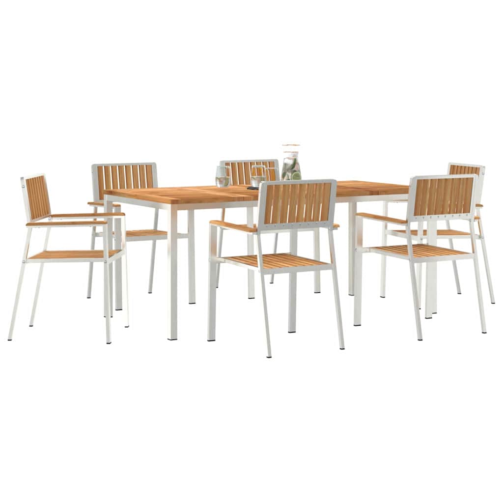 Vanjski set za objedovanje 7 pcs Smeđa Čvrsto teak drvo