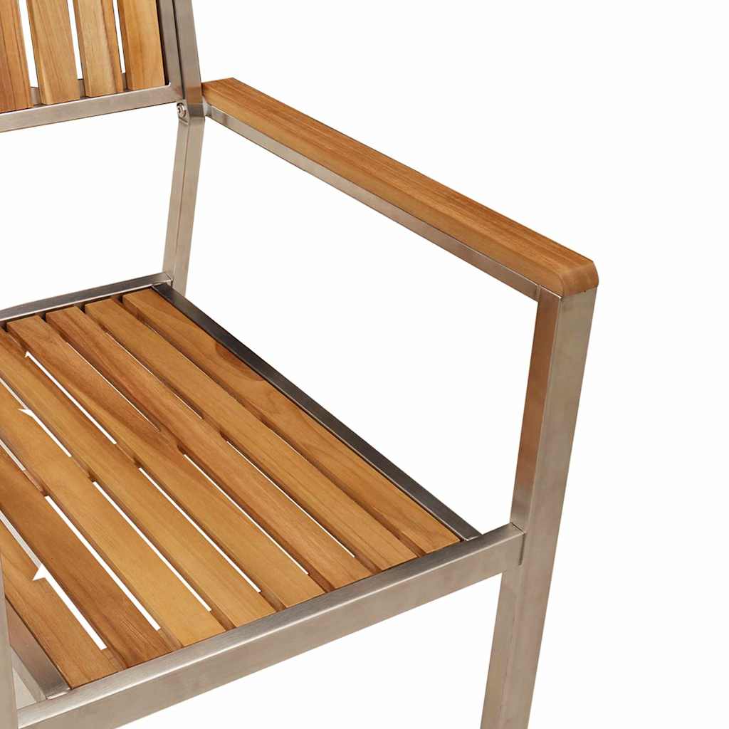 Vanjski set za objedovanje 9 pcs Smeđa Čvrsto teak drvo