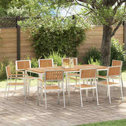 Vanjski set za objedovanje 9 pcs Smeđa Čvrsto teak drvo
