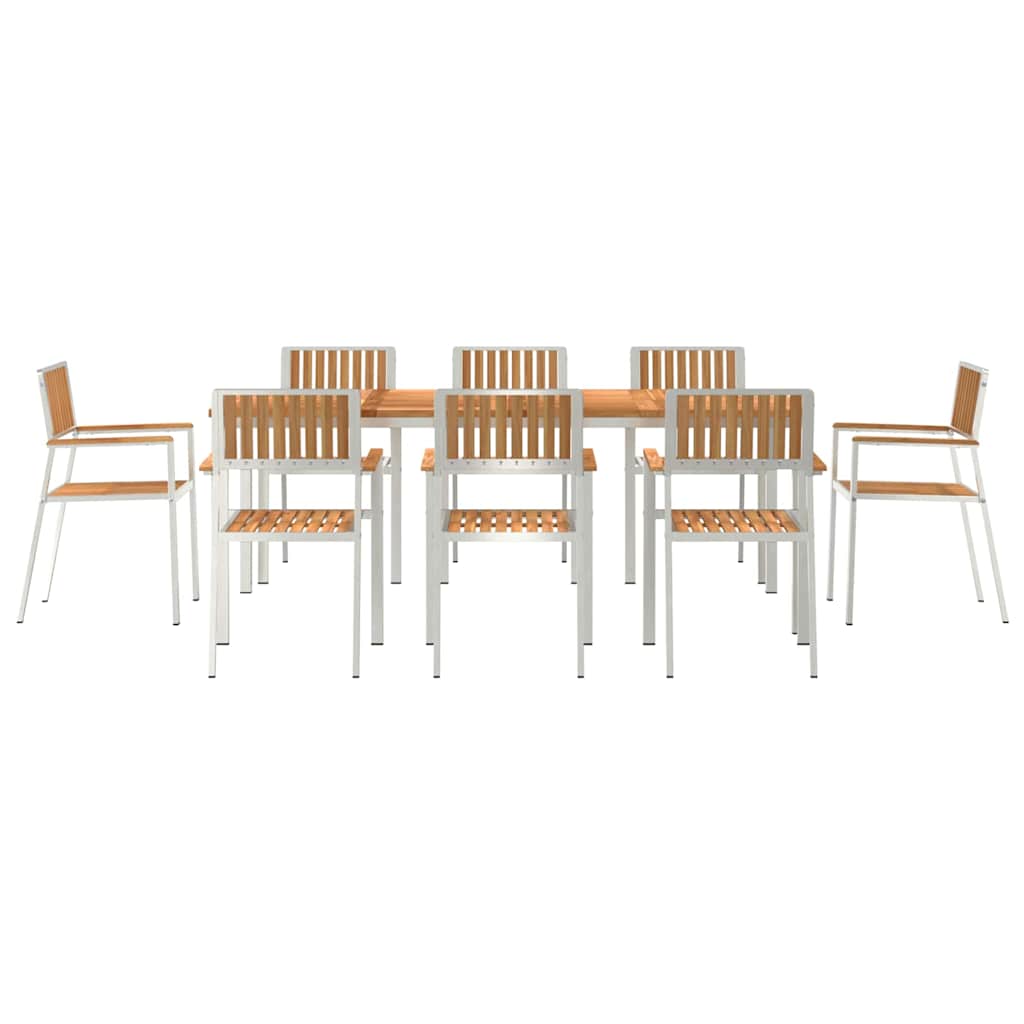 Vanjski set za objedovanje 9 pcs Smeđa Čvrsto teak drvo