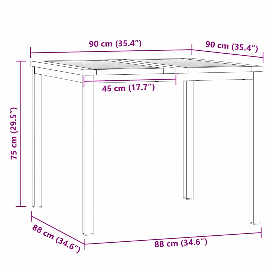 Vrtni set za objed 5 pcs Smeđa Čvrsto drvo akacije