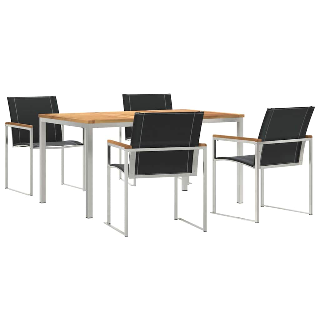Vrtni set za objed 5 pcs Smeđa Čvrsto drvo akacije