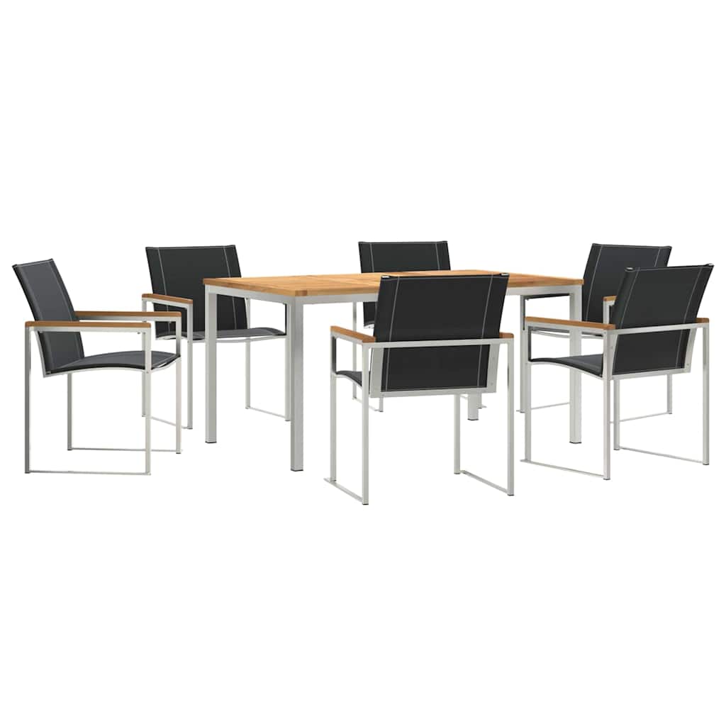 Vrtni set za objed 7 pcs Smeđa Čvrsto drvo akacije