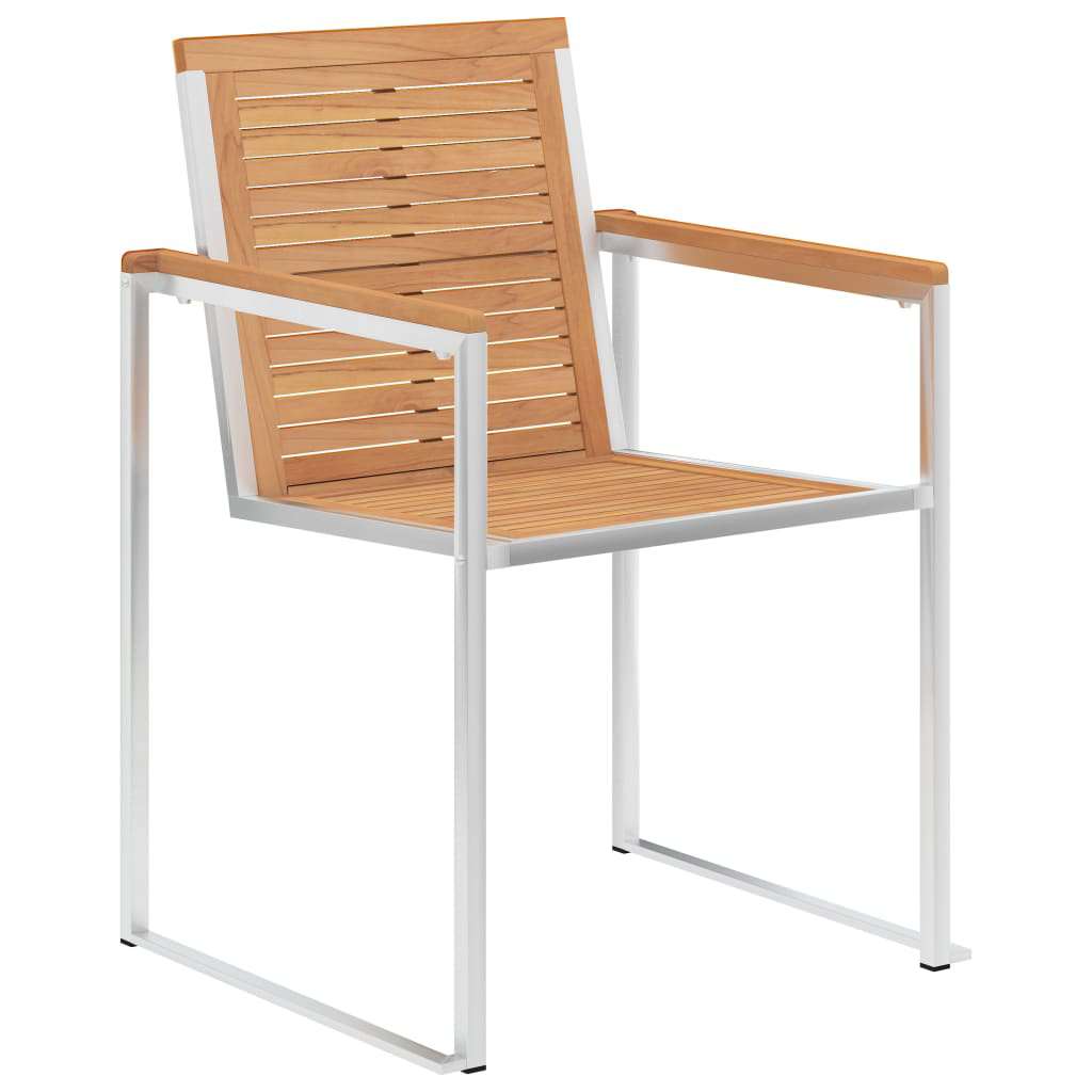 Vrtni set za objed 9 pcs Masivni teak drvo i nehrđajući čelik