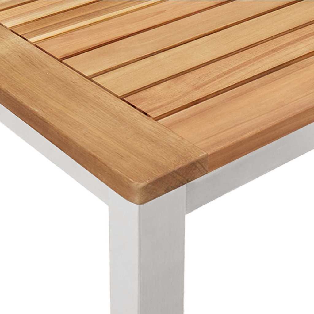 Vrtni set za objed 9 pcs Masivni teak drvo i nehrđajući čelik