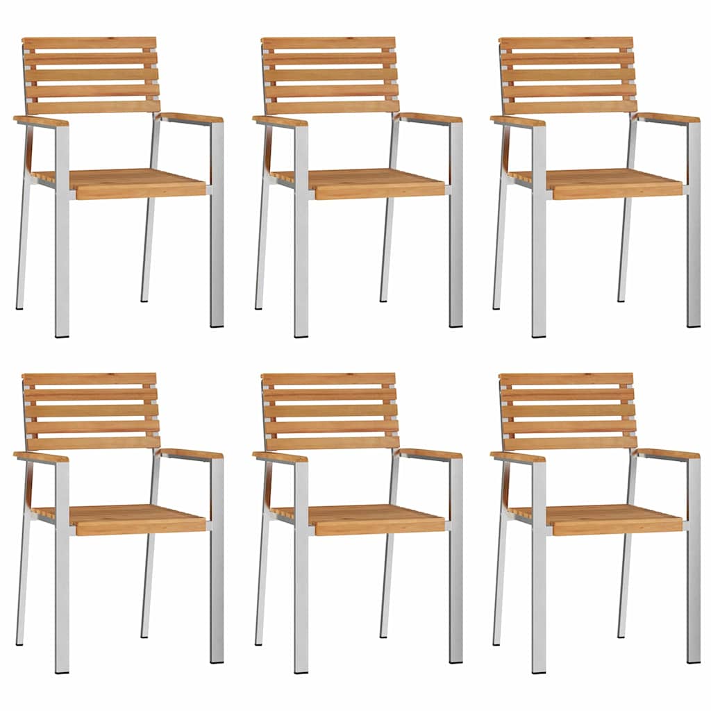 Vrtna stolica 6 pcs Prirodna nafta Čvrsto teak drvo