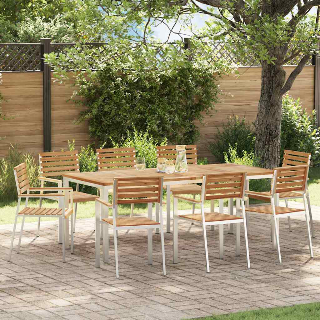 Vrtna stolica 8 pcs Prirodna nafta Čvrsto teak drvo