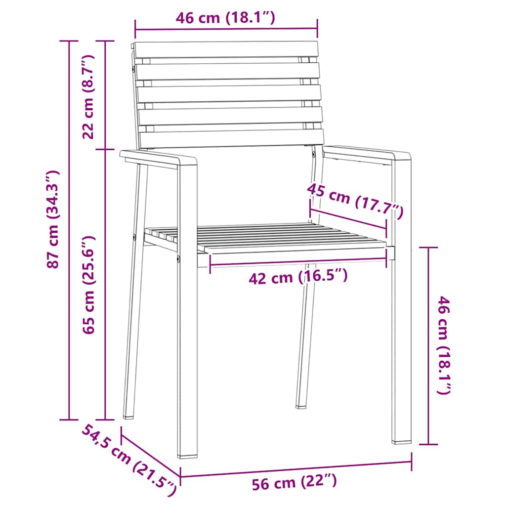 Vrtna stolica 8 pcs Prirodna nafta Čvrsto teak drvo