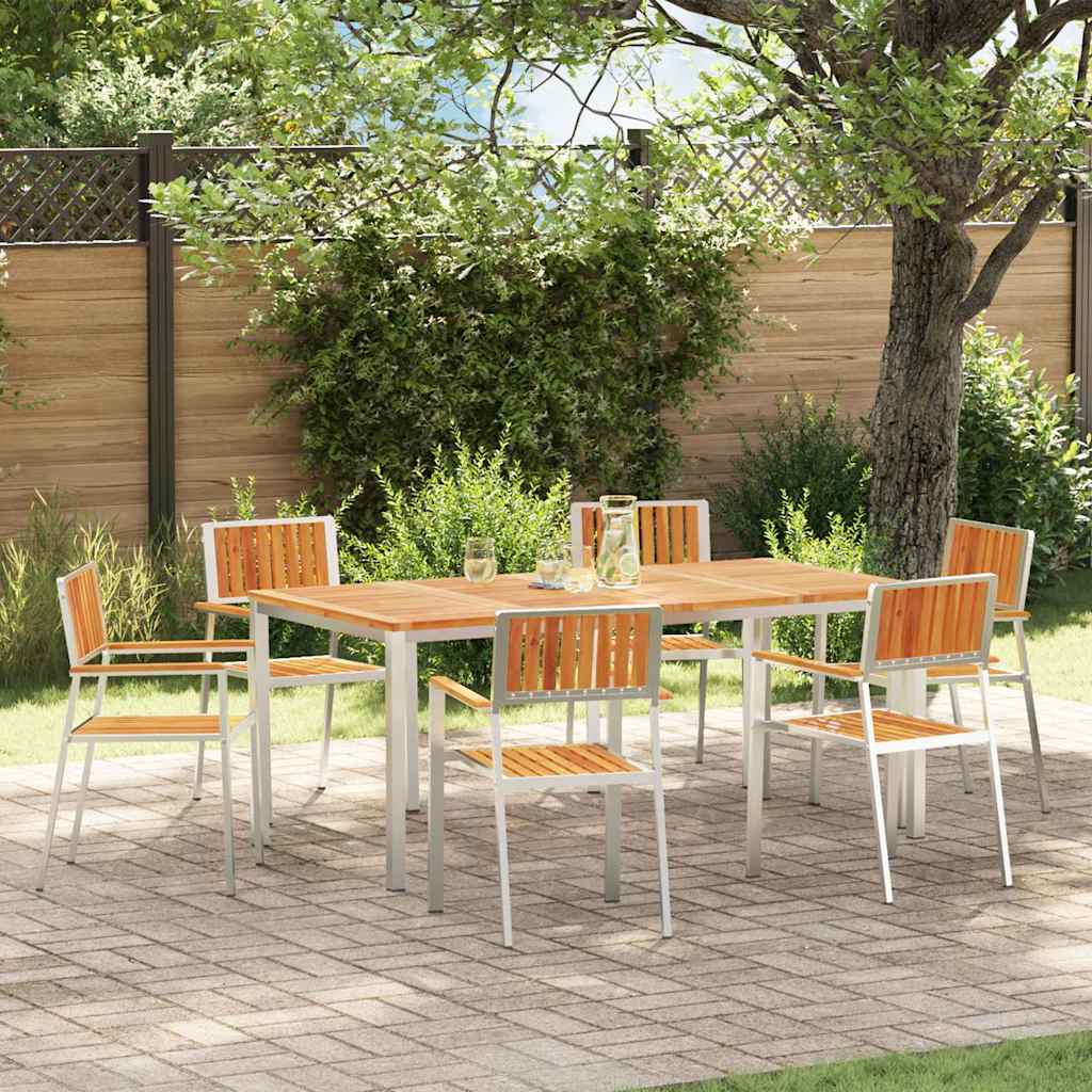 Vrtna stolica 6 pcs Smeđa 56 x 54,5 x 87 cm Čvrsto drvo akacije