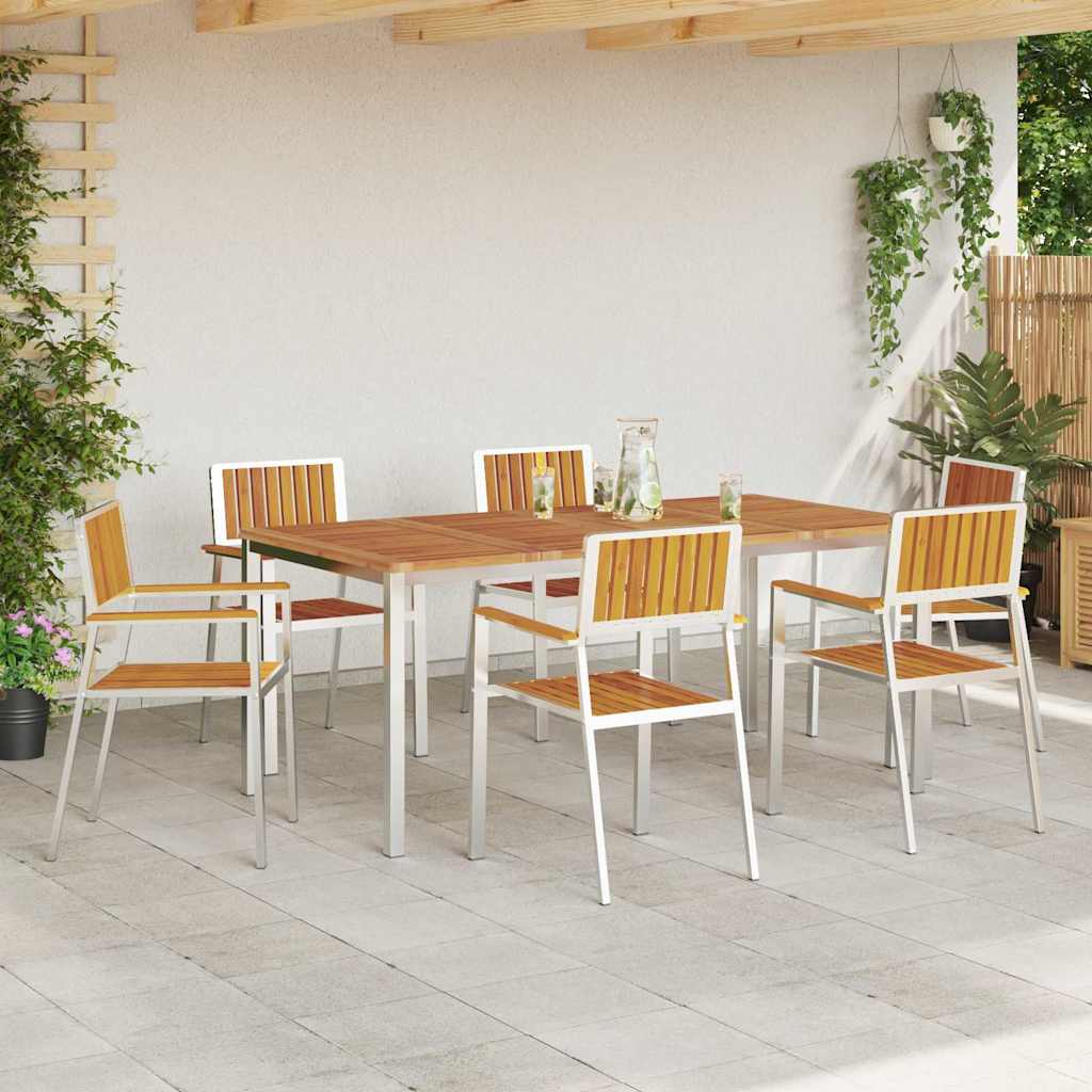 Vrtna stolica 6 pcs Smeđa 56 x 54,5 x 87 cm Čvrsto drvo akacije