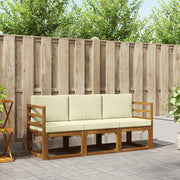 Set vanjskih sofa s jastukom 3 pcs Prirodna i krem