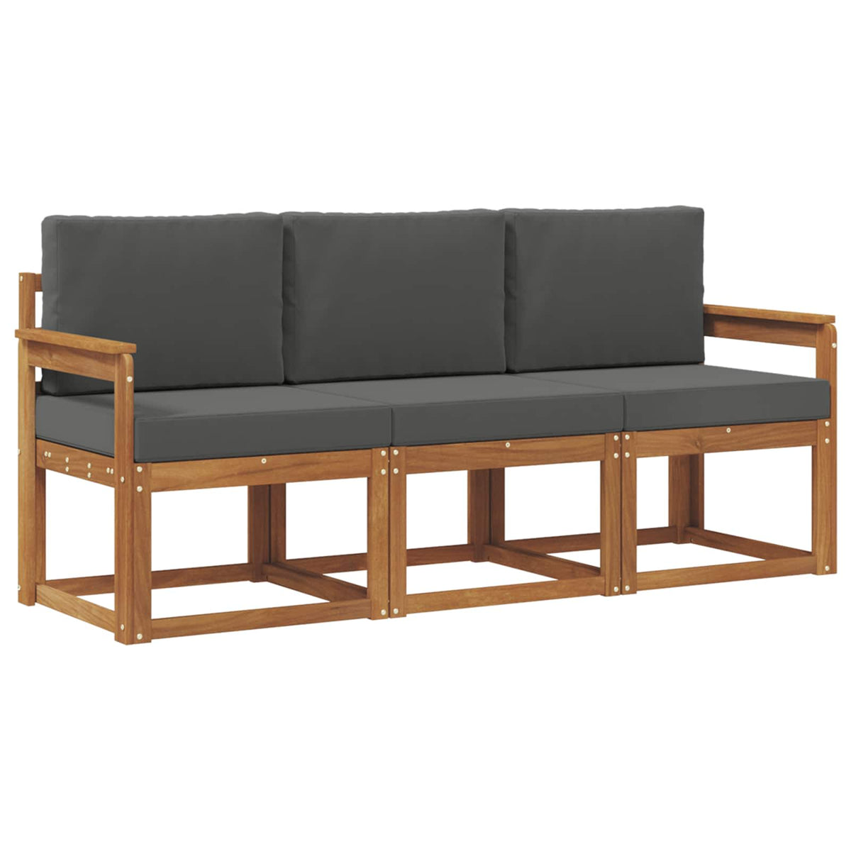 Set vanjskih sofa s jastukom 3 pcs Prirodna i antracit