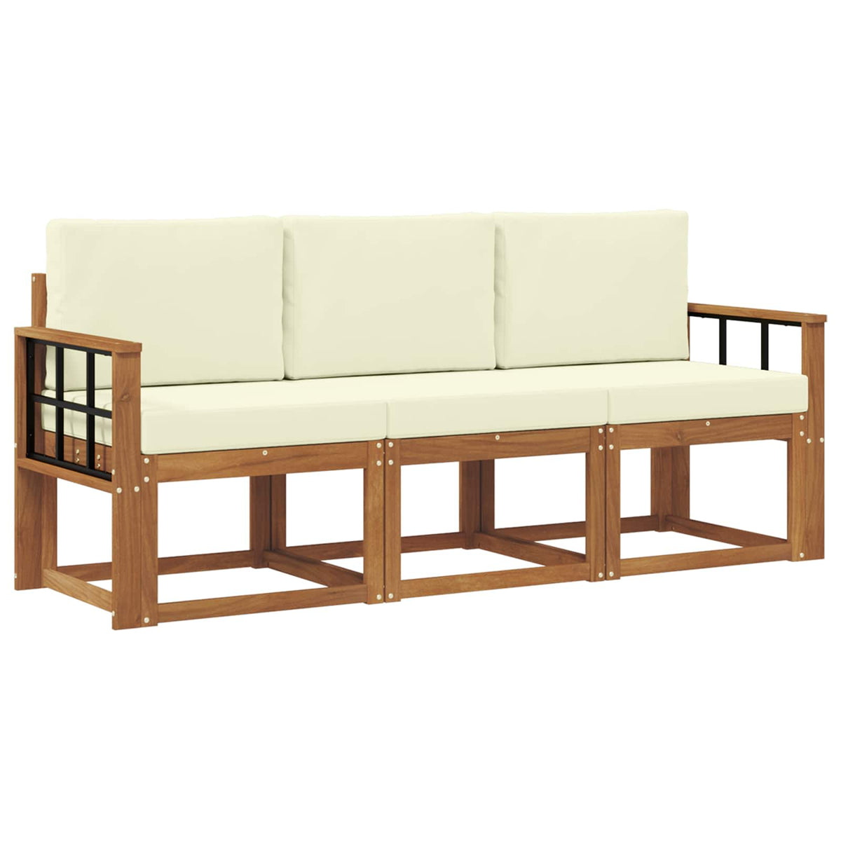Set vanjskih sofa 3 kom. Prirodna i krem