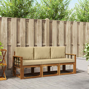 Set vanjskih sofa 3 kom. Prirodna i bež