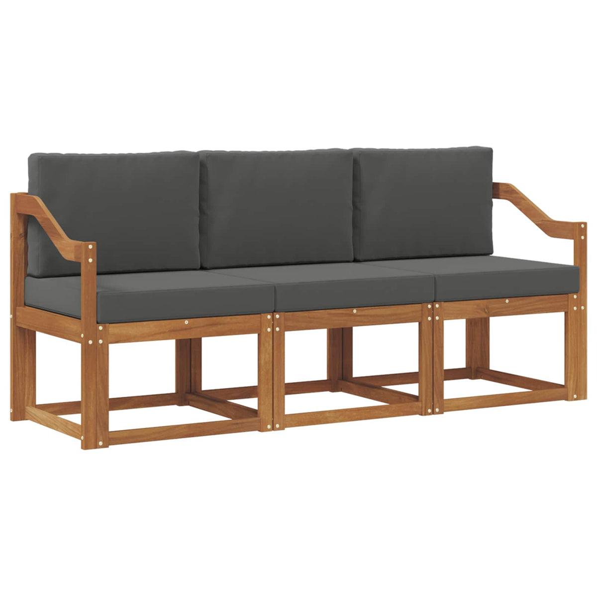 Set vanjskih sofa s jastukom 3 pcs Prirodna i antracit
