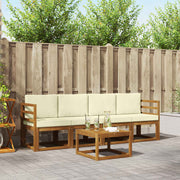 Set vanjskih sofa s jastukom 5 pcs Prirodna i krem