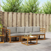 Set vanjskih sofa s jastukom 5 pcs Prirodna i svijetlo siva