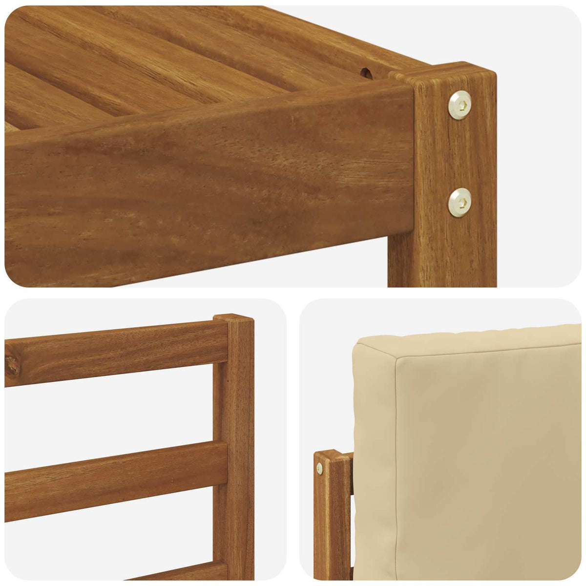 Set vanjskih sofa s jastukom 5 pcs Prirodna i bež