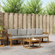 Set vanjskih sofa s jastukom 5 pcs Prirodna i svijetlo siva